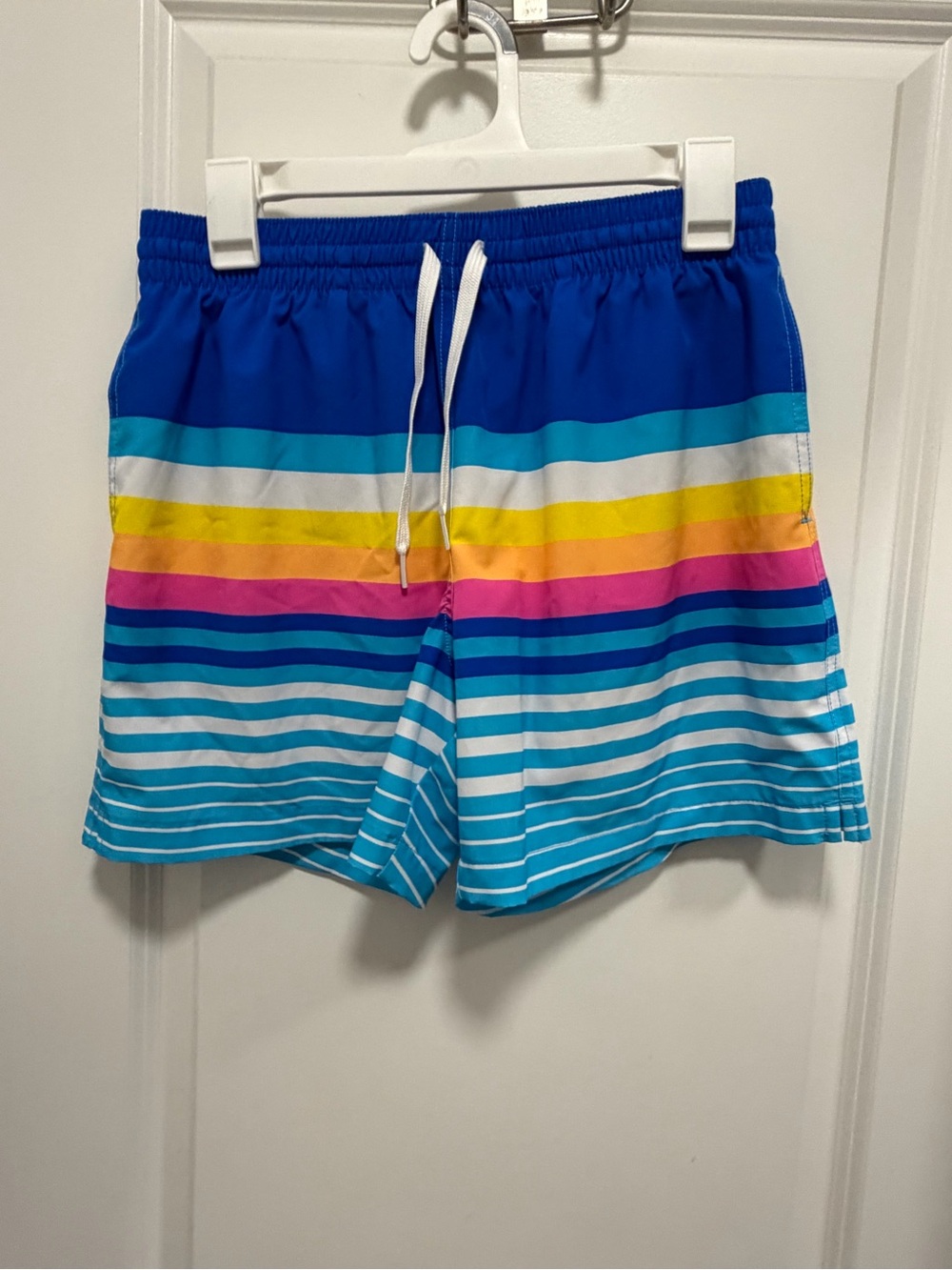 Chubbies Men's Blue Multi-Stripe Swim Shorts medium 5.5” inseam nwot